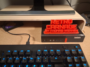 3D-Druck des Retro-Carnage Schriftzugs